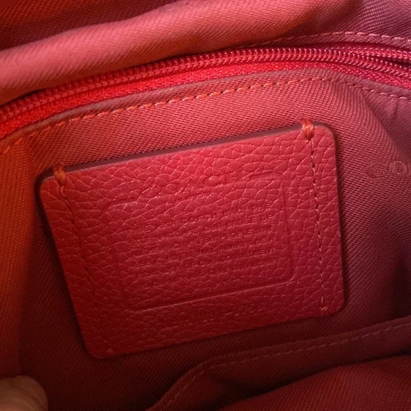 COACH Red Leather Mini Turnlock Rucksack Backpack #37581 - Picture 7 of 7